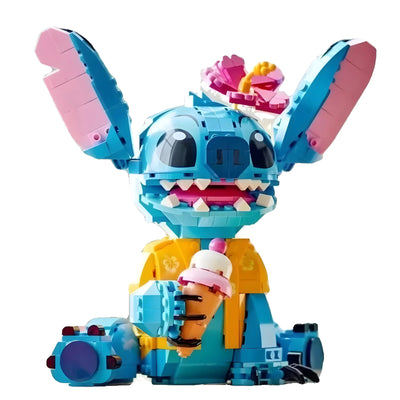 Ensemble Lego Stitch bleu et rose 730 pièces tenant une glace