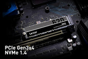 Lexar Disque SSD 512Go M.2 2280 NVMe PCIe Gen3x4 noir avec accents argentés