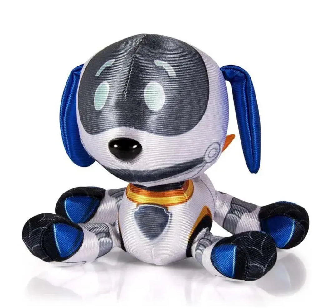Peluche Pat Patrouille Paw Patrol chien robot gris blanc 23 cm