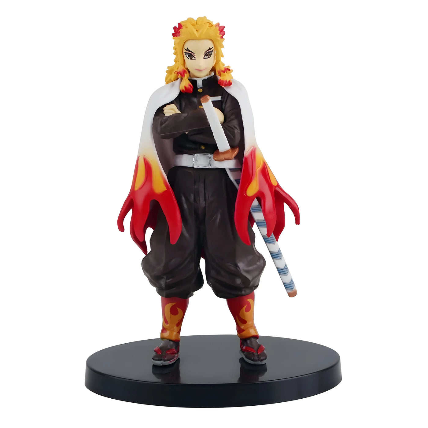 Figurine Demon Slayer Kyōjurō Rengoku en plastique détaillée, cheveux orange feu