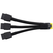 Câble d’alimentation MSI RTX 5080 VENTUS 3X OC : 3x6-pin noir tressé, 1x8-pin jaune
