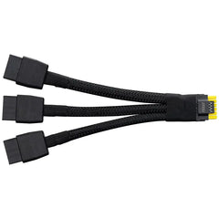 Câble d’alimentation MSI RTX 5080 VENTUS 3X OC : 3x6-pin noir tressé, 1x8-pin jaune