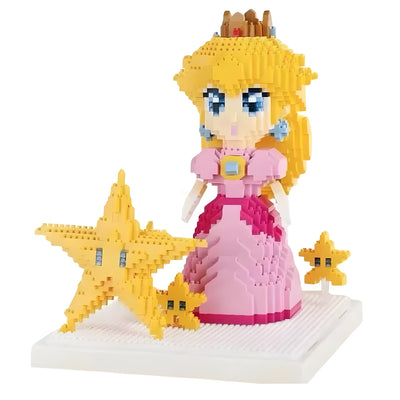 Bricks  Super Mario Bros - Modèle Princesse Peach & Etoile Jaune
