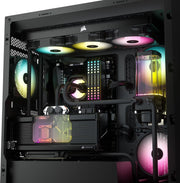 Corsair iCue 5000X RGB NOIR PC gamer noir avec ventilateurs RGB et refroidissement liquide transparent