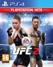 Coque UFC 2 PS4 : combattants homme femme en Reebok noir, arène bleue