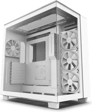 NZXT H9 Elite Blanc : boîtier PC blanc minimaliste avec panneau latéral transparent et 3 ventilateurs verticaux