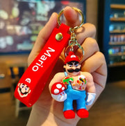 Porte-clés Mario Super Muscles rouge avec Mario musclé et champignon