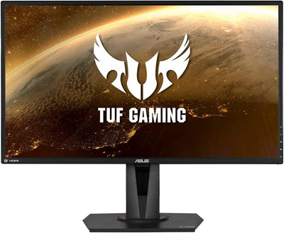 Moniteur gaming ASUS TUF 27 pouces 2K HDR 165 Hz avec logo ailé sur fond orange