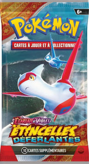 Pack booster Pokémon Écarlate Violet Étincelles Déferlantes avec Latias rouge blanc