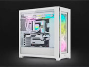 Corsair iCUE 5000X RGB QL Edition Blanc avec panneau latéral transparent et éclairage RGB vibrant