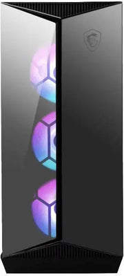Tour MSI MPG GUNGNIR 110R NOIR noire avec 3 ventilateurs RGB empilés violet/bleu