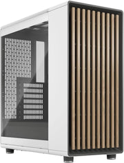Fractal Design North XL RC Chalk White TG Clear avec lattes bois verticales blanches et noires