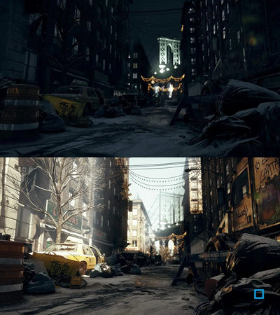 Scènes urbaines sombres et enneigées de Tom Clancys The Division PS4