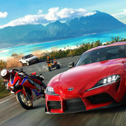 Voiture de sport Toyota Supra rouge dans The Crew Motorfest PS5