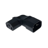 Adaptateur prise alimentation coudée gauche 3 broches entrée 2 pins sortie