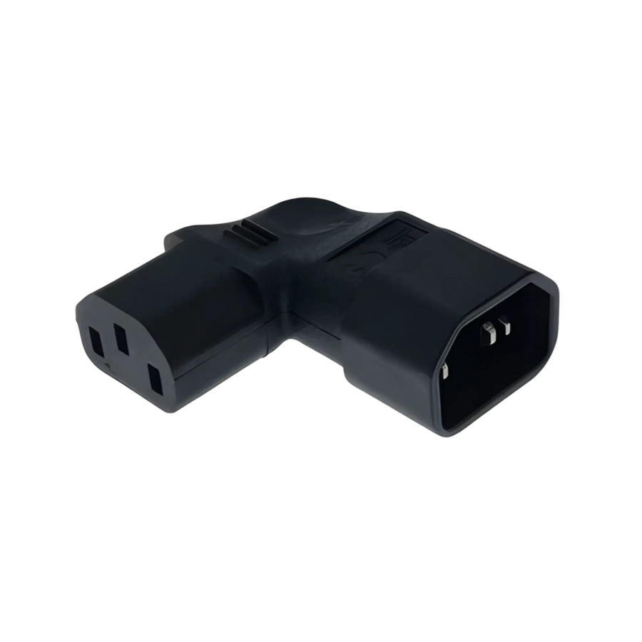 Adaptateur prise alimentation coudée gauche 3 broches entrée 2 pins sortie