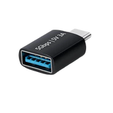 Adaptateur USB-C vers USB femelle noir 5Gbps avec connecteur bleu