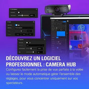 Elgato Facecam Pro noire et argent au-dessus dun moniteur de visioconférence 4K 60FPS