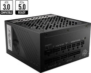 Alimentation MSI MPG A1000G PCIE5 1000W noir ATX vue arrière