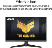 Moniteur gaming ASUS TUF 27 pouces Full HD 165 Hz 1 ms IPS plat noir avec logo jaune