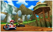 Kart de course rouge et blanc Mario Kart 7 avec logo Mario, pour Nintendo 3DS