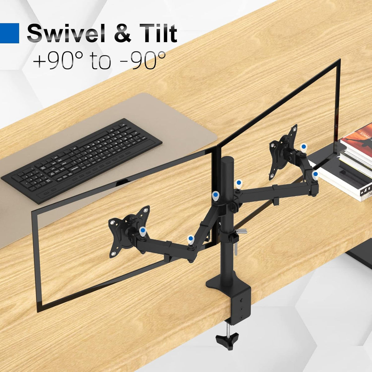 Support Bras Mécanique - Noir - 2 Moniteurs - 17" - 32" image 3