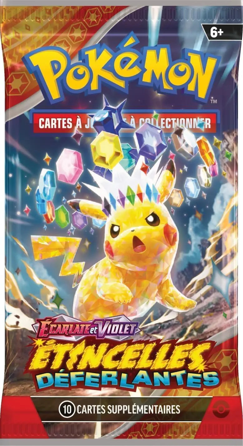 Pack Pokémon Écarlate Violet Étincelles Déferlantes avec Pikachu jaune vibrant