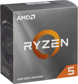 Processeur AMD Ryzen 5 4500 AM4 6 cœurs 12 threads dans boîte noire argent orange
