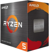 Boîtier processeur AMD Ryzen 5 5600X AM4 noir orange texturé métal brossé