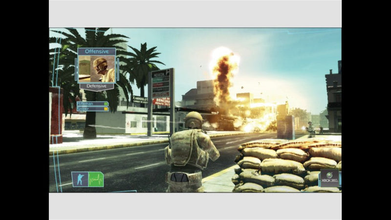 Explosion derrière une barricade dans Tom Clancy's Ghost Recon: Advanced Warfighter sur Xbox 360