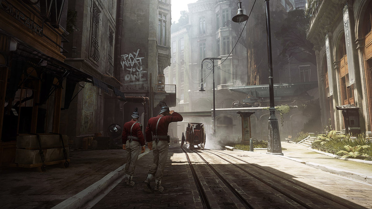 Deux gardes patrouillent en ville dans Dishonored 2 sur Xbox One