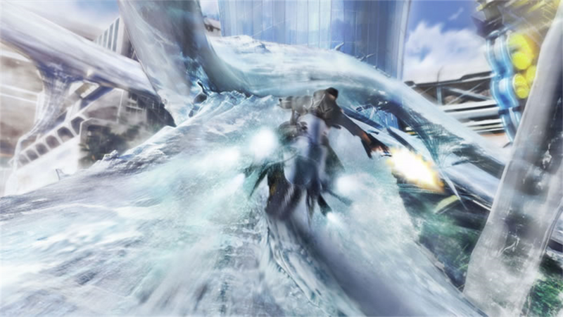 Glissade effrénée sur une rampe de glace dans Final Fantasy XIII sur Xbox 360