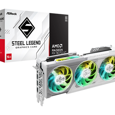 ASRock Radeon RX 9070 XT Steel Legend 16 Go Blanc