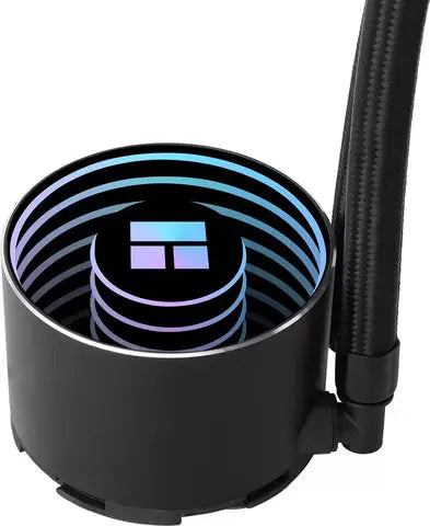 Radiateur Thermalright Frozen Notte 360 BLACK ARGB noir cylindrique avec anneaux ARGB bleus et violets