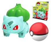 Figurine Pokémon Bulbizarre en plastique bleu clair et vert aux yeux rouges