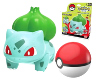 Figurine Pokémon Bulbizarre en plastique bleu clair et vert aux yeux rouges