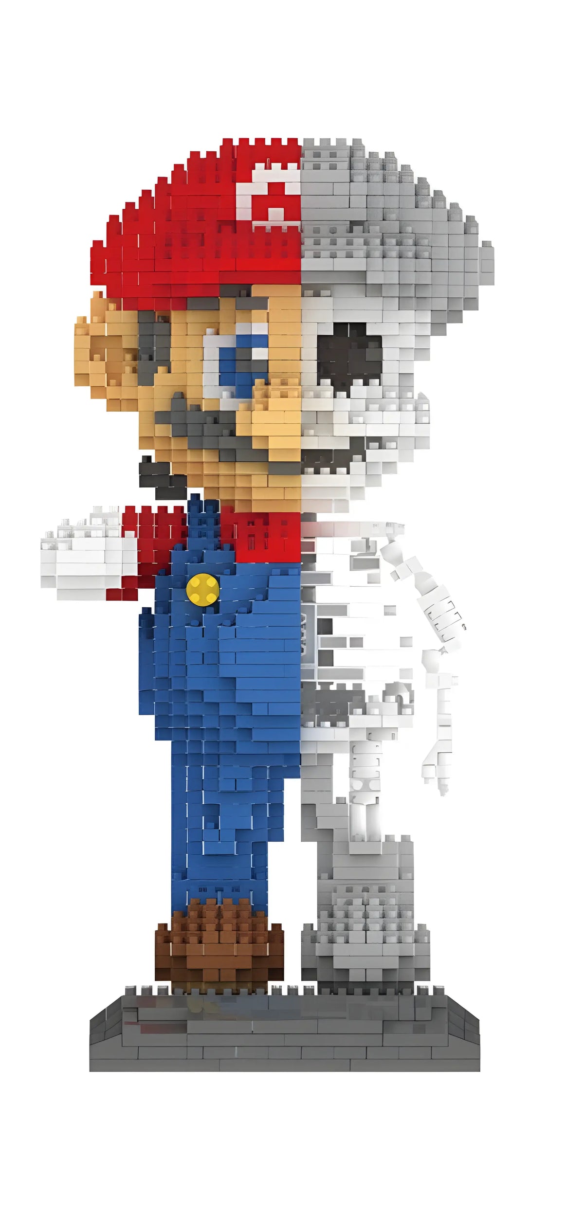 Figure Mario squelette split-side en briques colorées Lego Super Mario Bros