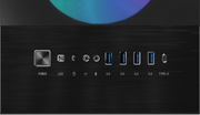 Châssis arrière MSI MPG SEKIRA 500X BLACK en métal brossé noir avec ports USB 3.0, Type-C, jacks audio, bouton power argenté et LED