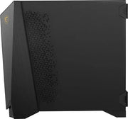 Boîtier PC gaming MSI MEG PROSPECT 700R noir mat avec logo doré et motif triangulaire