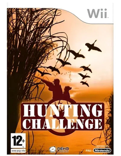 Jeu Hunting Challenge Wii : silhouette chasseur chien coucher soleil orange oiseaux