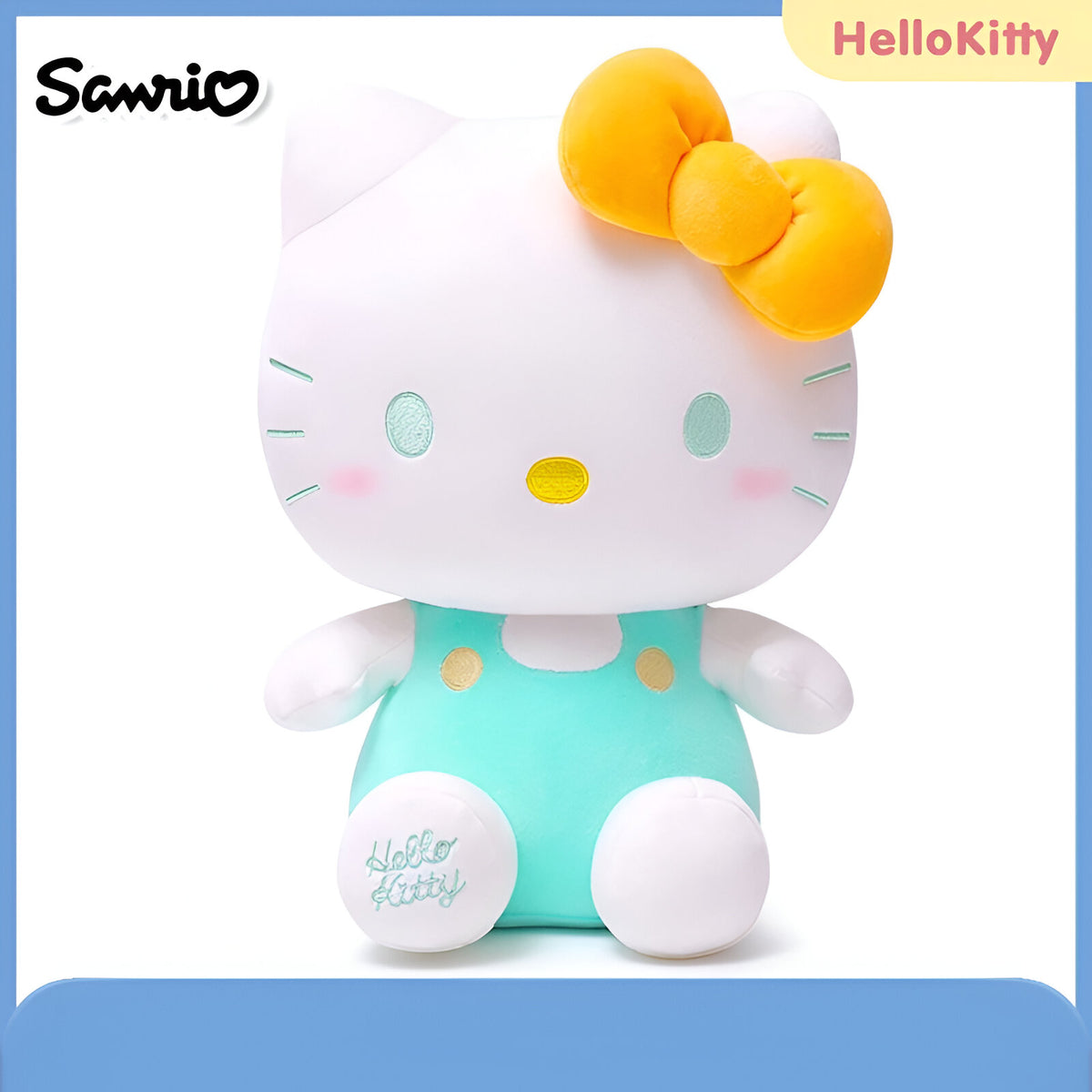 Peluche Hello Kitty -30 cm - Tenue avec un noeud doré image 0