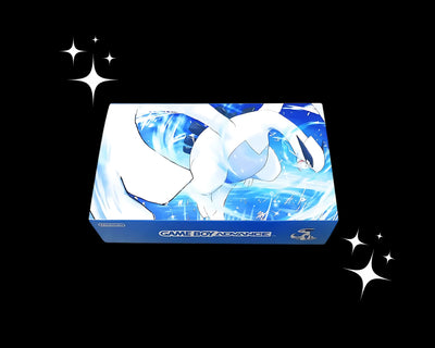 Boîte bleue Game Boy Advance Édition Lugia LCD avec illustration Latias blanc et bleu