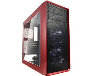 Boîtier PC Fractal Design Focus G Rouge à cadre rouge, panneau mesh noir et vitre transparente