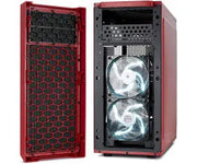 Boîtier PC Fractal Design Focus G Rouge avec panneau hexagonal mesh et ventilateurs illuminés