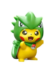 Figurine Pokémon Pikachu cosplay Chespin joyeux en jaune à capuche verte épineuse
