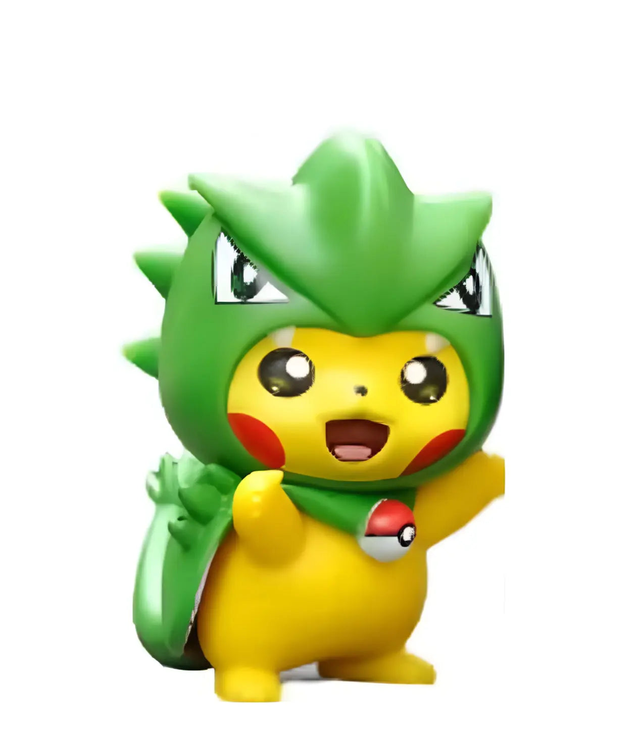 Figurine Pokémon Pikachu cosplay Rayquaza vert avec anneaux jaunes