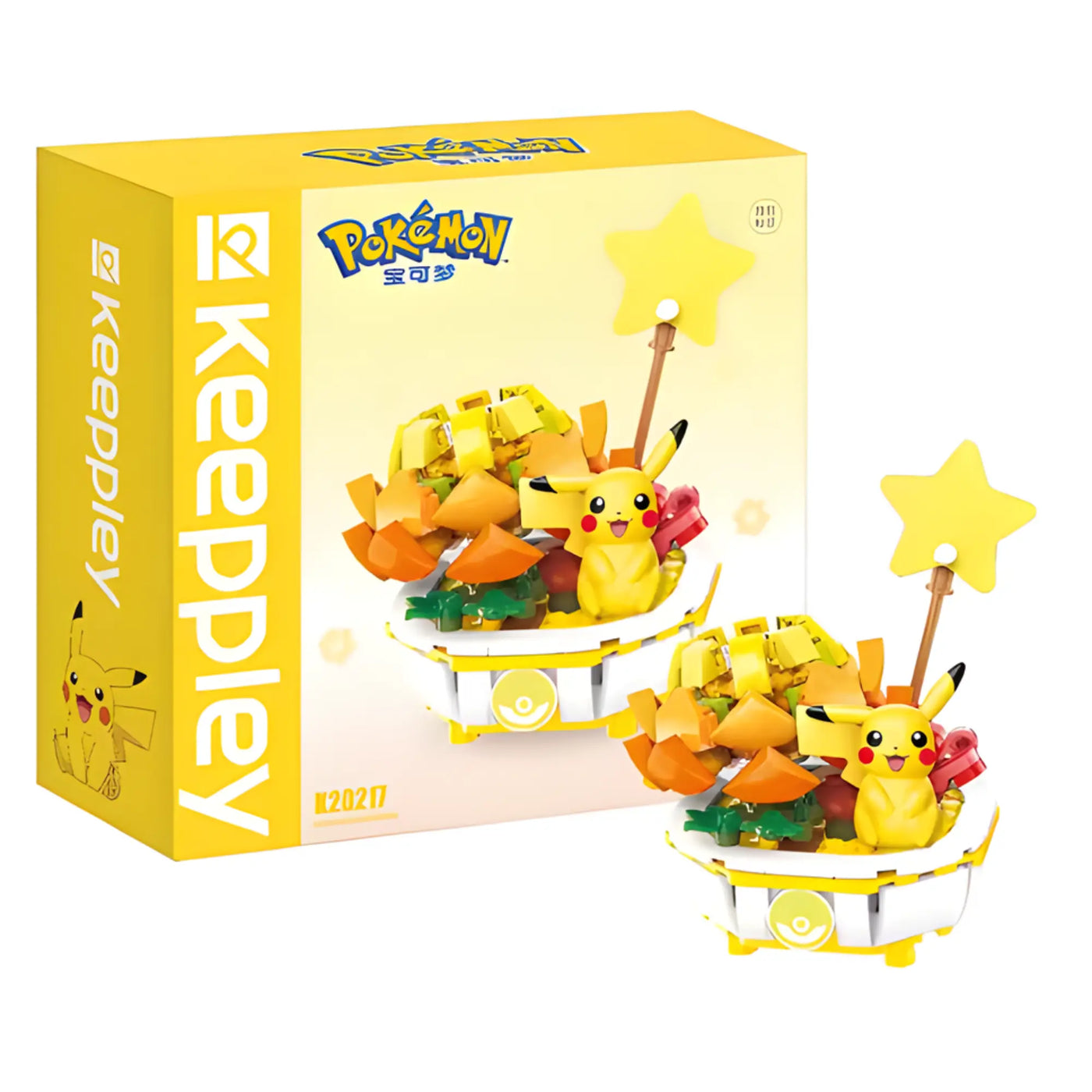 Briques de construction Pokémon Pikachu jaune avec figurine joyeuse