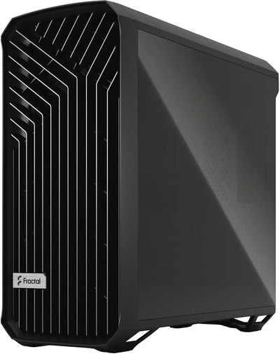 Boîtier PC Fractal Design Torrent noir TG Dark Tint, face avant angulaire nervurée