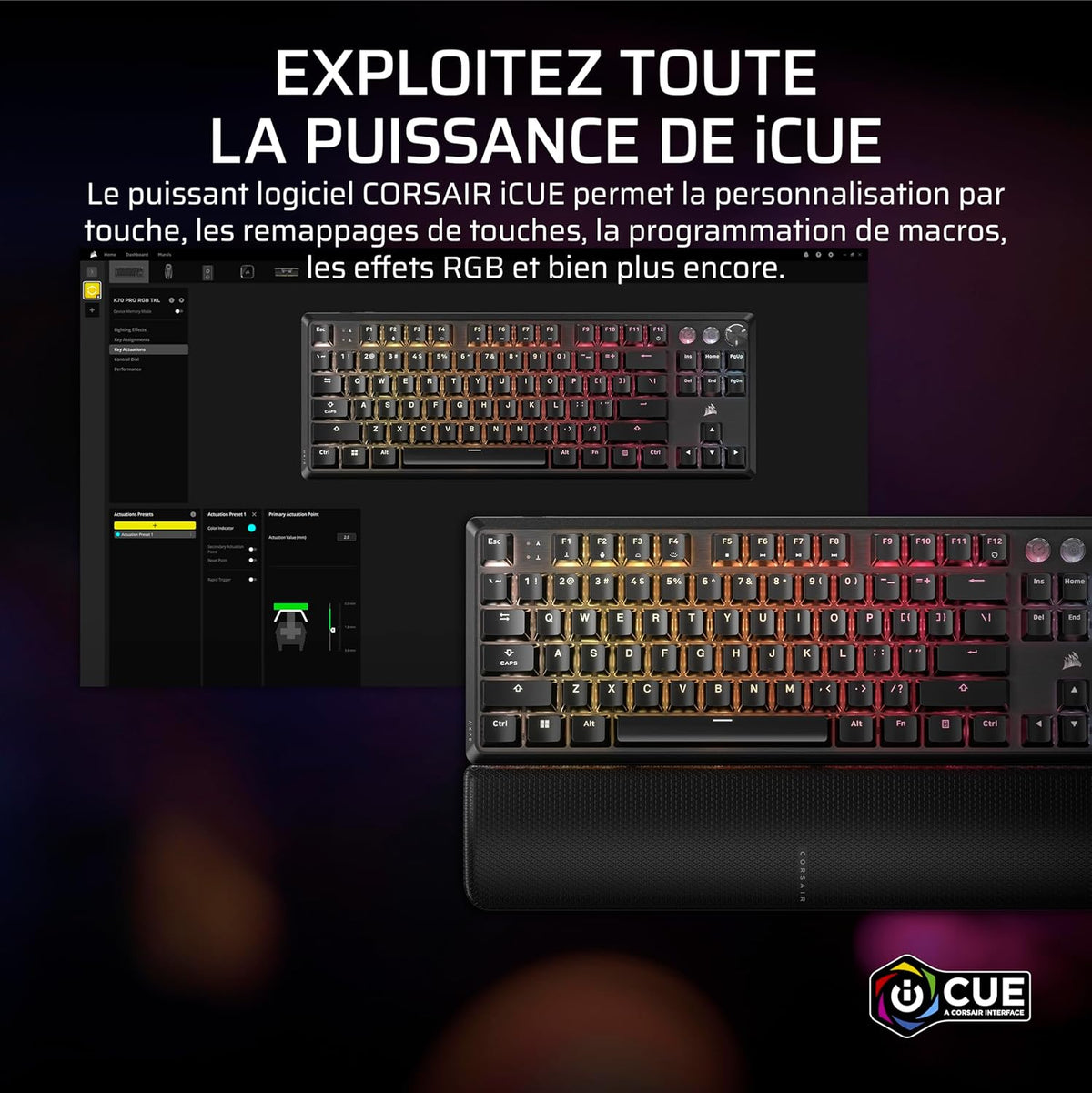 Corsair K70 MAX RGB Magnetic - Mécanique - Noir - FR image 11