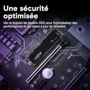 SSD Crucial P3 2To PCIe Gen3 NVMe noir aux bords argentés